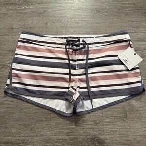 ONeill Board Shorts Womens 3 Nova Sea Level Striped 30W Drawstring Surf Beach